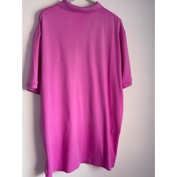 Polo Ralph Lauren Mens XL Pink Short Sleeve Cotton Polo Shirt Green Pony Logo - Picture 11 of 11